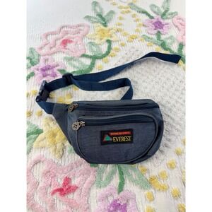 Everest Original Top Sports Fanny Pack Navy Blue 3-Pocket Waist Bag Adjustable